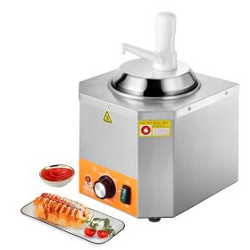 VEVOR Electric Cheese Dispenser with Pump, 2.4L Commercial Hot Fudge Warmer, Plastic Pump Dispenser